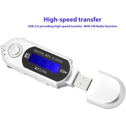 Lecteur MP3 Numérique, Lecteur MP3 USB De Musique Portable avec Support D'écran LCD Carte Micro SD/mémoire 32 Go Radio FM Enregi