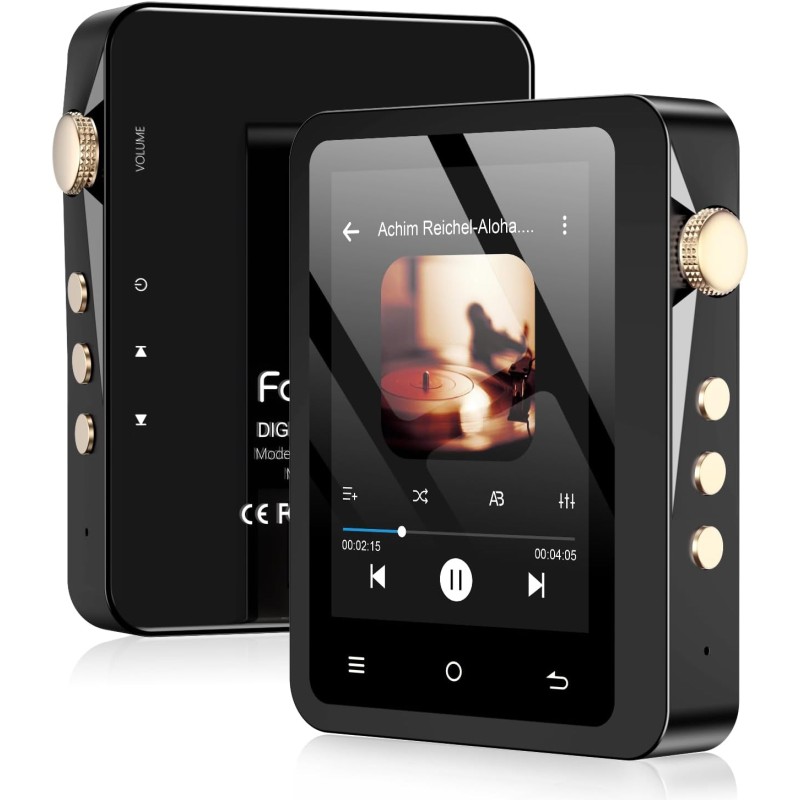 Lecteur mp3 fanvace hifi avec bleutooth 5.3, lecteur audio numérique haute résolution dsd sans perte, lecteur audio portable 64 