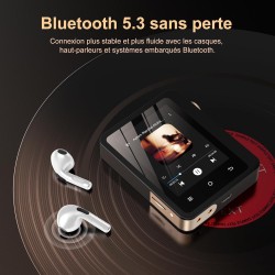 Lecteur mp3 fanvace hifi avec bleutooth 5.3, lecteur audio numérique haute résolution dsd sans perte, lecteur audio portable 64 