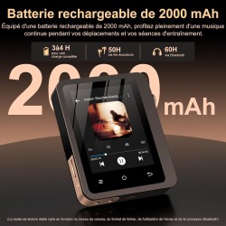 Lecteur mp3 fanvace hifi avec bleutooth 5.3, lecteur audio numérique haute résolution dsd sans perte, lecteur audio portable 64 