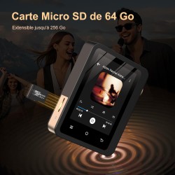 Lecteur mp3 fanvace hifi avec bleutooth 5.3, lecteur audio numérique haute résolution dsd sans perte, lecteur audio portable 64 