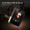 Lecteur mp3 fanvace hifi avec bleutooth 5.3, lecteur audio numérique haute résolution dsd sans perte, lecteur audio portable 64 