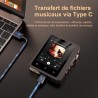 Lecteur mp3 fanvace hifi avec bleutooth 5.3, lecteur audio numérique haute résolution dsd sans perte, lecteur audio portable 64 