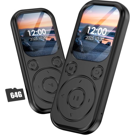 Lecteur mp3 64 go avec bleutooth 5.3 lecteur de musique portable avec qualité sonore hifi et radio fm batterie de 300 mah compre