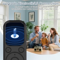 Lecteur mp3 64 go avec bleutooth 5.3 lecteur de musique portable avec qualité sonore hifi et radio fm batterie de 300 mah compre
