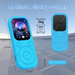 Lecteur mp3 olycism 64 go avec bleutooth 5.3 lecteur de musique portable avec qualité sonore hifi et radio fm batterie de 300 ma