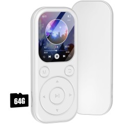 Lecteur mp3 olycism 64 go avec bleutooth 5.3 lecteur de musique portable avec qualité sonore hifi et radio fm batterie de 300 ma