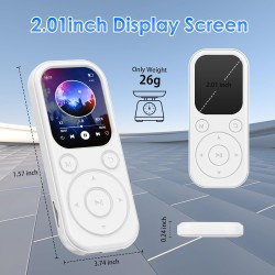 Lecteur mp3 olycism 64 go avec bleutooth 5.3 lecteur de musique portable avec qualité sonore hifi et radio fm batterie de 300 ma