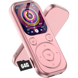 Lecteur mp3 64 go avec bleutooth 5.3 lecteur de musique portable avec qualité sonore hifi et radio fm batterie de 300 mah adapté