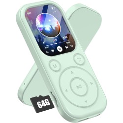 Lecteur mp3 olycism 64 go avec bleutooth 5.3 lecteur de musique portable avec qualité sonore hifi et radio fm batterie de 300 ma