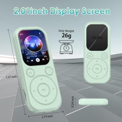 Lecteur mp3 olycism 64 go avec bleutooth 5.3 lecteur de musique portable avec qualité sonore hifi et radio fm batterie de 300 ma