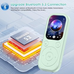 Lecteur mp3 olycism 64 go avec bleutooth 5.3 lecteur de musique portable avec qualité sonore hifi et radio fm batterie de 300 ma