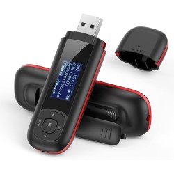 AGPTEK 40Go Lecteur MP3 USB Portable avec Écran LCD, Lecteur Musique Clé USB Mini Baladeur avec FM Enregistrement pour Travail É