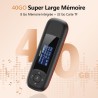AGPTEK 40Go Lecteur MP3 USB Portable avec Écran LCD, Lecteur Musique Clé USB Mini Baladeur avec FM Enregistrement pour Travail É