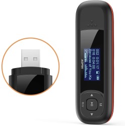 AGPTEK 40Go Lecteur MP3 USB Portable avec Écran LCD, Lecteur Musique Clé USB Mini Baladeur avec FM Enregistrement pour Travail É