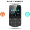 Agptek 64go mp3 bleutooth 5.3 avec clip, lecteur mp3 baladeur sport portable hifi, lecteur musique avec bouton volume, radio fm/