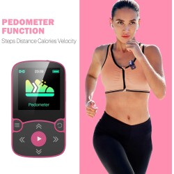 Agptek 64go mp3 bleutooth 5.3 avec clip, lecteur mp3 baladeur sport portable hifi, lecteur musique avec bouton volume, radio fm/