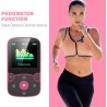 Agptek 64go mp3 bleutooth 5.3 avec clip, lecteur mp3 baladeur sport portable hifi, lecteur musique avec bouton volume, radio fm/