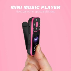 Agptek 64go mp3 bleutooth 5.3 avec clip, lecteur mp3 baladeur sport portable hifi, lecteur musique avec bouton volume, radio fm/