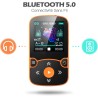 Agptek lecteur mp3 bleutooth 5.3 avec clip, 32go baladeur sport portable, lecteur de musique avec bouton volume indépendant/radi