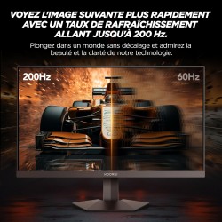 KOORUI G2411P Ecran PC Gamer 24 Pouces, 200Hz Ecran Gaming, Fast IPS, FHD 1080P, 1ms, HDR 400, Adaptive Sync, VESA 75x75mm, HDMI