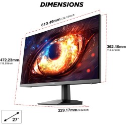 KOORUI G2711P Ecran PC Gamer 27 Pouces, 200Hz, Fast IPS FHD Ecran Gaming, 1ms, HDR400, Adaptive Sync, Compatible VESA 75 * 75mm,