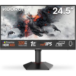KOORUI G2511E Ecran PC Gamer 25 Pouces, 320Hz, Fast IPS, FHD 1080P Ecran Gaming, 1ms, HDR400, Adaptive Sync, Compatible VESA 75x