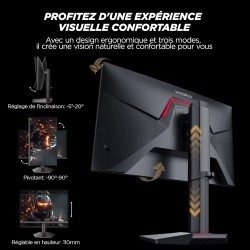 KOORUI G2511E Ecran PC Gamer 25 Pouces, 320Hz, Fast IPS, FHD 1080P Ecran Gaming, 1ms, HDR400, Adaptive Sync, Compatible VESA 75x