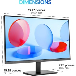 KOORUI E2212F 21.45 Pouces Ecran PC, FHD 1920 x 1080 100Hz Moniteur, Adaptive Sync HDMI 1.4, Eye Care, inclinable de -5° à 15°, 