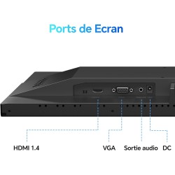KOORUI E2212F 21.45 Pouces Ecran PC, FHD 1920 x 1080 100Hz Moniteur, Adaptive Sync HDMI 1.4, Eye Care, inclinable de -5° à 15°, 