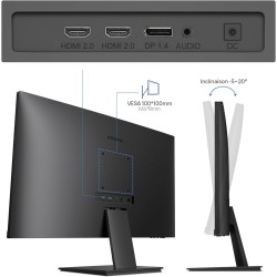 KOORUI N07 27 Pouces Écran PC, 4K Moniteur UHD(3840x2160), IPS 60Hz HDR10 Adaptive Sync, 2X HDMI 2.0 & DisplayPort 1.4, VESA 100