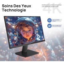 KOORUI N07 27 Pouces Écran PC, 4K Moniteur UHD(3840x2160), IPS 60Hz HDR10 Adaptive Sync, 2X HDMI 2.0 & DisplayPort 1.4, VESA 100