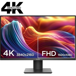 KOORUI N07 27 Pouces Écran PC, 4K Moniteur UHD(3840x2160), IPS 60Hz HDR10 Adaptive Sync, 2X HDMI 2.0 & DisplayPort 1.4, VESA 100