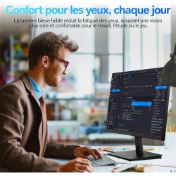 KOORUI E2711F 27 Pouces Ecran PC, FHD 1920 x 1080 100Hz Moniteur,IPS,Adaptive Sync HDMI 1.4, Eye Care, inclinable de -5° à 15°, 