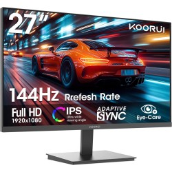 KOORUI E2711K 27 Pouces Ecran PC, FHD 1920 x 1080 144Hz Ecran pc Gamer,IPS,Adaptive Sync HDMI 1.4 Gaming Moniteur, Eye Care, inc