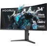 KOORUI Gaming Monitor 34 Pouces incurvé, 1440P 165Hz 1ms WQHD, FreeSync Compatible avec G-Sync, HDMI 2.0 Display Port, 1000R HDR