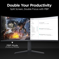 KOORUI Gaming Monitor 34 Pouces incurvé, 1440P 165Hz 1ms WQHD, FreeSync Compatible avec G-Sync, HDMI 2.0 Display Port, 1000R HDR