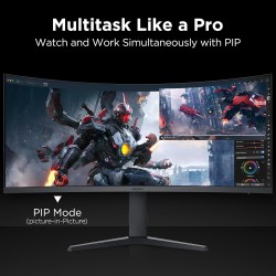 KOORUI Gaming Monitor 34 Pouces incurvé, 1440P 165Hz 1ms WQHD, FreeSync Compatible avec G-Sync, HDMI 2.0 Display Port, 1000R HDR