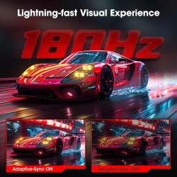KOORUI 27'' Ecran PC Gaming Incurvé 1500R, Moniteur PC Dalle VA, Résolution QHD (2560X1440), 180HZ,1MS, DCI-P3 85%, Lunette Ultr