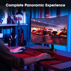 KOORUI 27'' Ecran PC Gaming Incurvé 1500R, Moniteur PC Dalle VA, Résolution QHD (2560X1440), 180HZ,1MS, DCI-P3 85%, Lunette Ultr