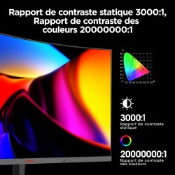 KOORUI 24'' Ecran PC Gamer Incurvé, 180Hz 1ms FHD PC Moniteur Gaming 1500R, Adaptive Sync VESA 100x100mm, Inclinaison réglable, 