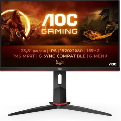 AOC Gaming 24G2SP Écran FHD 24" 165 Hz, 1 ms, FreeSync Premium (1920 x 1080, VGA, HDMI, DisplayPort) Noir/Rouge