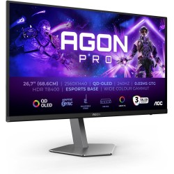 AOC Agon Pro AG276QZD2AM - Moniteur OLED QHD 27 Pouces, 240 Hz, 0,03 ms GtG, FreeSync Premium Pro, comp. G-Sync, HDR400 (2560x14