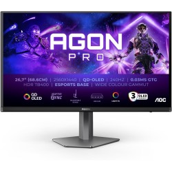 AOC Agon Pro AG276QZD2AM - Moniteur OLED QHD 27 Pouces, 240 Hz, 0,03 ms GtG, FreeSync Premium Pro, comp. G-Sync, HDR400 (2560x14