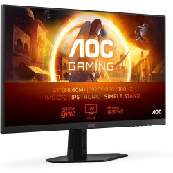 AOC Gaming 27G4XED - Moniteur Full HD 27 Pouces, 180 Hz, 1 ms, FreeSync Prem., G-Sync Comp., HDR10 (1920x1080, 2X HDMI 2.0, 1x D