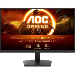 AOC Gaming 27G15N, Moniteur Full HD 27 Pouces, 180 Hz, VA Rapide, 1 ms, synchronisation adaptative, HDR10, Faible décalage d'ent