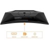 AOC Gaming CQ27G4X - Moniteur incurvé QHD 27 Pouces, 180 Hz, 0,5 ms, FreeSync Prem., HDR10 (2560x1440, DisplayPort, 2X HDMI) Noi
