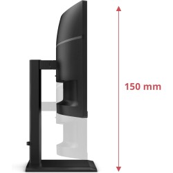 AOC WQHD CU34E4CV 34 Pouces Moniteur, 120 Hz, VA, 4 ms, synchronisation adaptative, HDR Ready/HDR10, réglage de la Hauteur, Haut