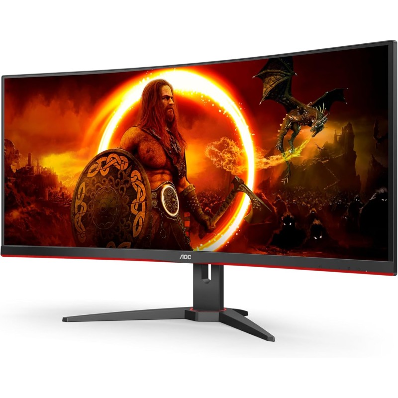 AOC Gaming CU34G2XE - Moniteur incurvé WQHD 34 ", 144 Hz, FreeSync Prem, HDR10 (3440 x 1440, 1 ms MPRT, HDMI, DisplayPort) Noir/