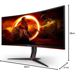 AOC Gaming CU34G2XE - Moniteur incurvé WQHD 34 ", 144 Hz, FreeSync Prem, HDR10 (3440 x 1440, 1 ms MPRT, HDMI, DisplayPort) Noir/